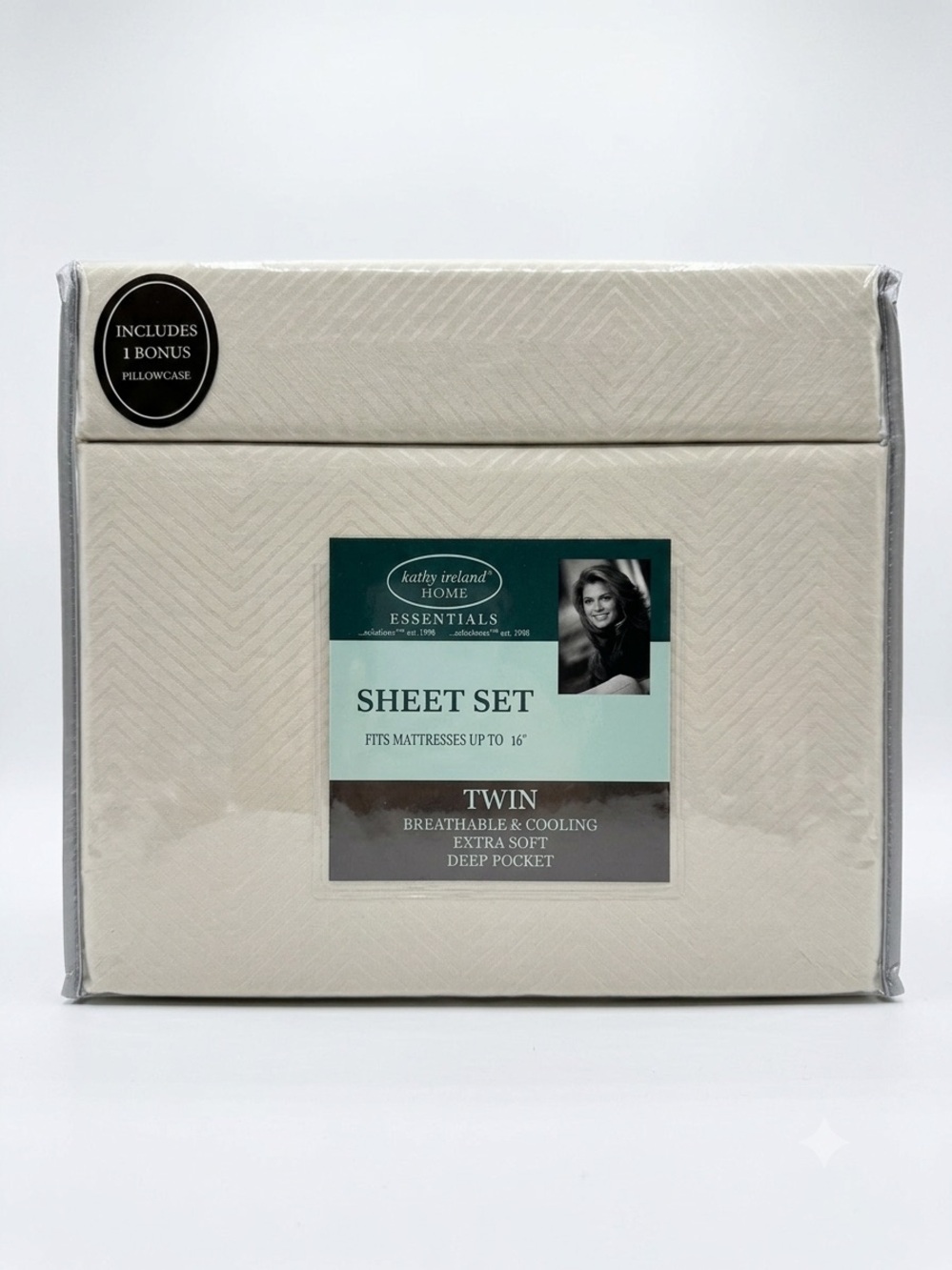 kathy ireland Home Essentials Twin Sheet Set - Cream